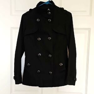 MANGO Black Double-Breasted Coat